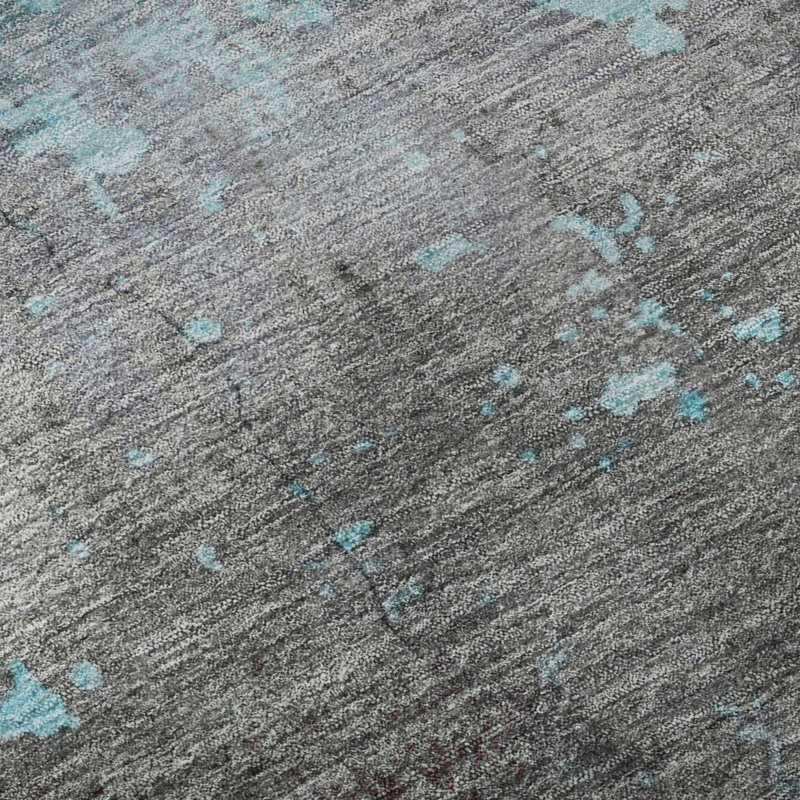 Tapis moderne de qualité supérieure lavable à la machine Larrison AMF1780, Rectangle 9 pi x 12 pi