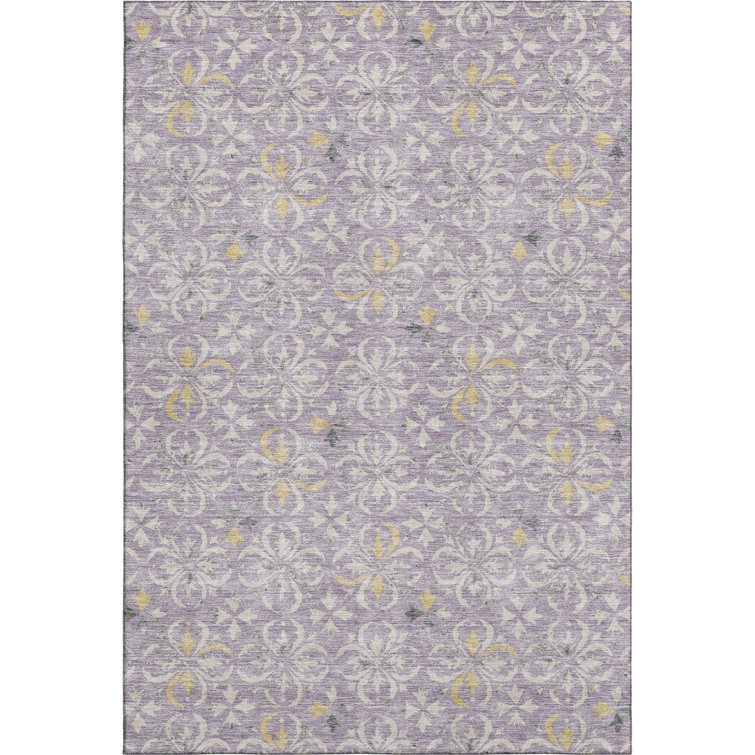 Premium Machine Washable Prisco Lavender Rug