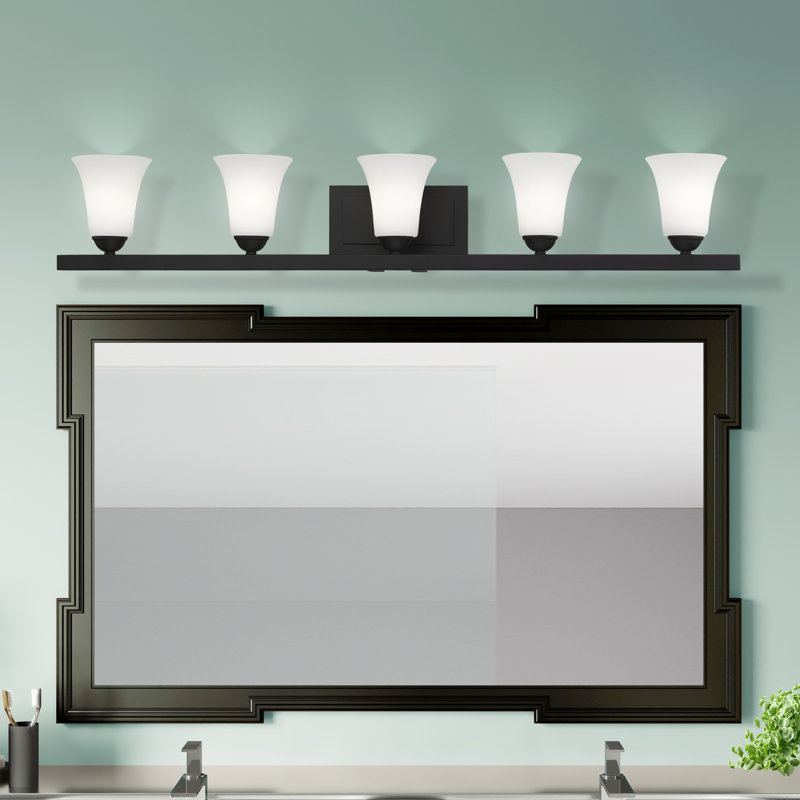 Éclairage de salle de bain à intensité variable 5 lumières Bullis, Noir