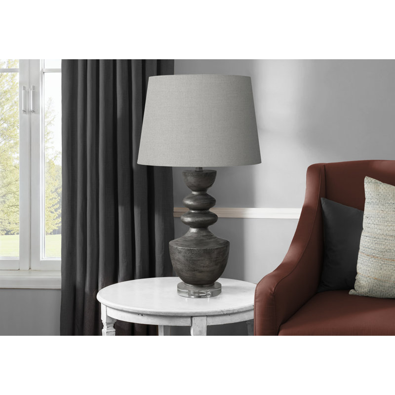 Lighting, 28"h, Table Lamp, Resin, Shade, Transitional, Gray, Gray