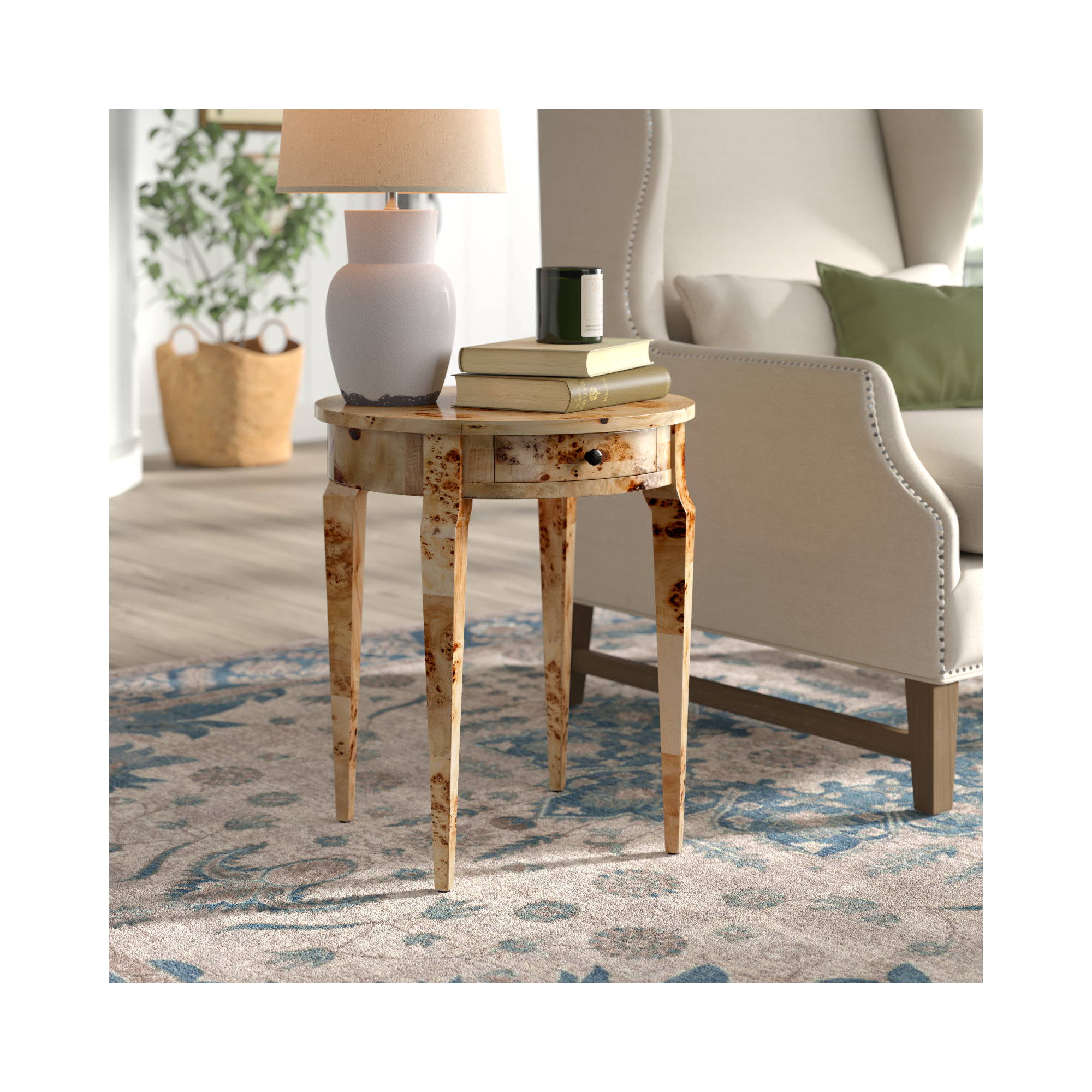 Amberwood End Table with Storage, Natural 