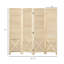 Paravent 4 panneaux perforés, écran d'intimité pliable portatif en bois de 4,7 pi de hauteur, cloison de séparation pour bureau personnel