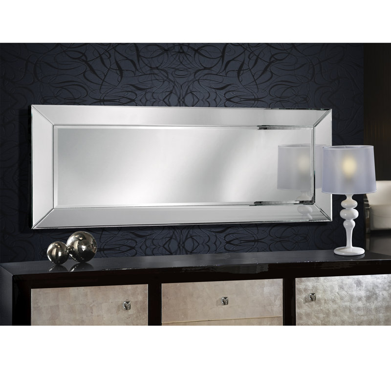 Balceta Glass Flat Wall Mirror, 150cm H x 50cm W