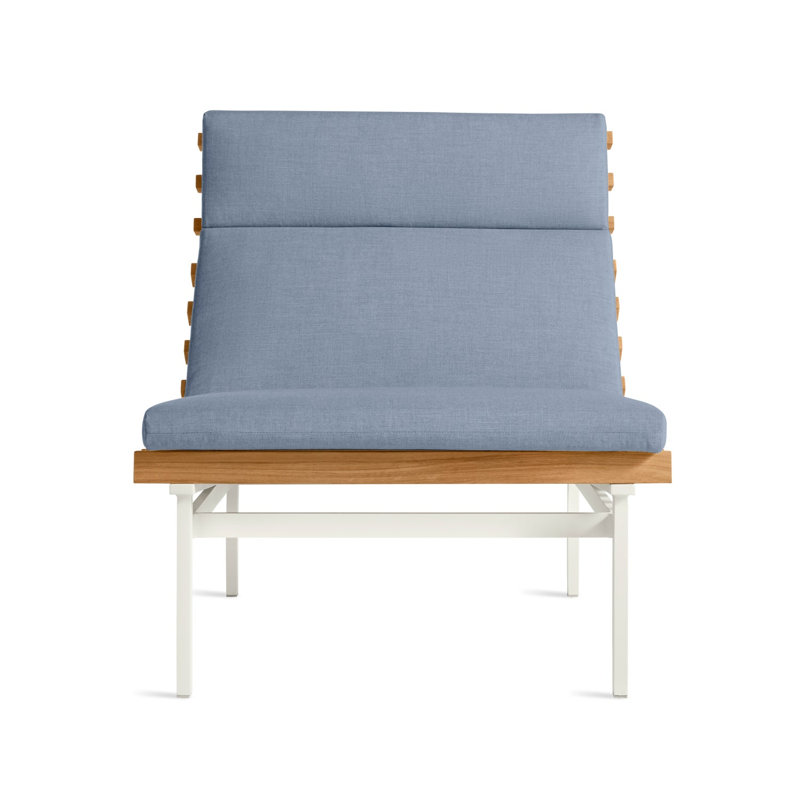 Perch Outdoor Chaise Lounge, Sunbrella Haze, White