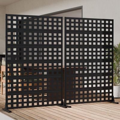 H 72 po x l 47 po x P 16 po avec écran d'intimité en métal et panneau de clôture en treillis pour terrasse