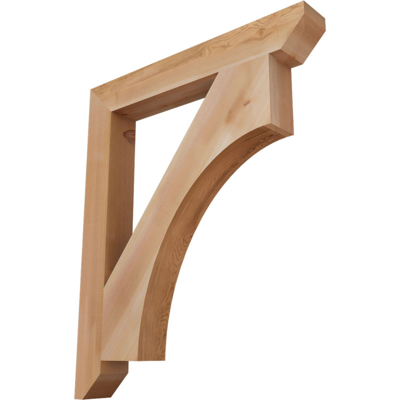 Westlake Slat Rustic Wood Bracket, Western Red Cedar, 36" H x 3.5" W x 30" D