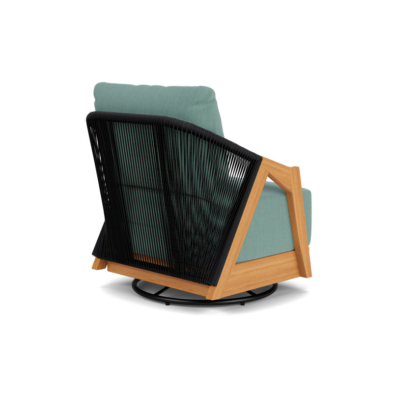 Alpine Outdoor Teak Swivel Armchair, Loveboat Mint