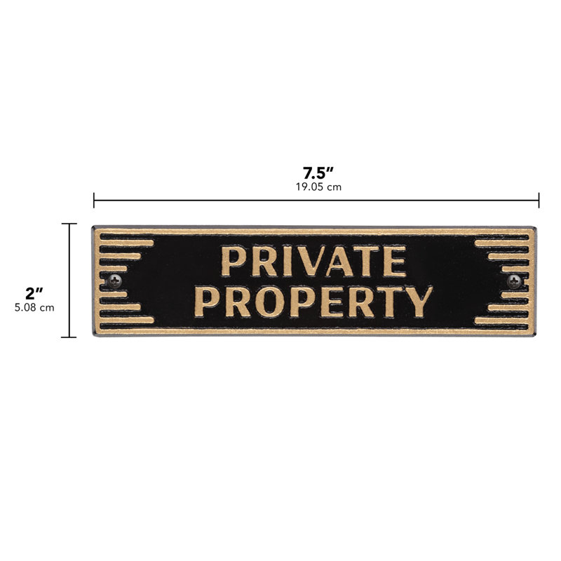 Door Statement Art Deco Plaque - Private Property