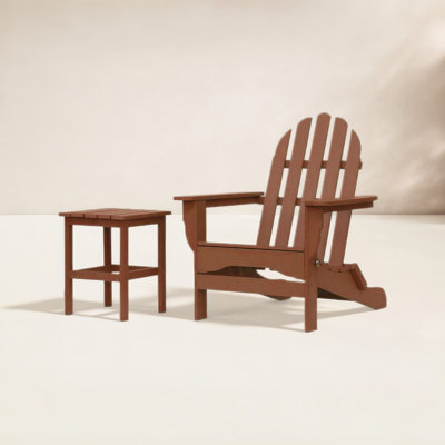 Leighton Outdoor Adirondack Chair With Table