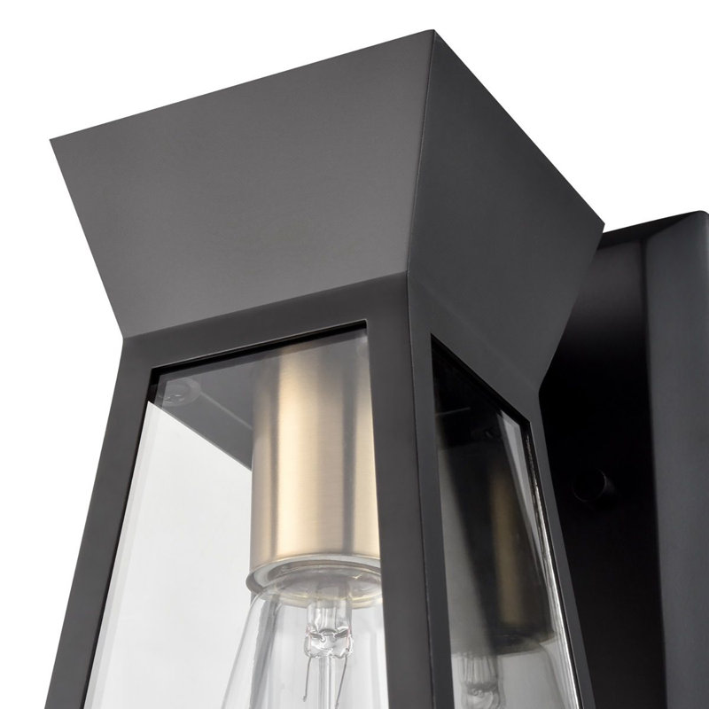 Lucian Armed Sconce, Satin Black