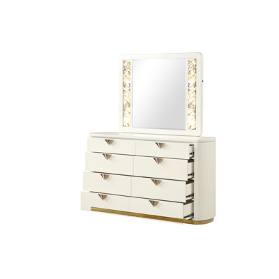 Commode 8 tiroirs en bois pour le rangement de la chambre à coucher
