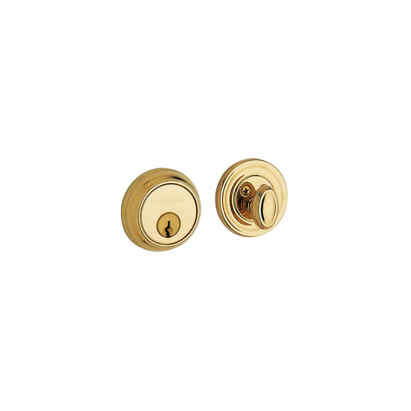 Traditional Single Cylinder Deadbolt for 1-5/8" Bore Hole, No, Lifetime Polished Brass