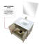 Meuble-lavabo rustique 30 po X P 20 po, comptoir en quartz blanc teinté, robinet inclus et surface de bain à miroir mural 28 pleine longueur, taille en nickel brossé-1708598200