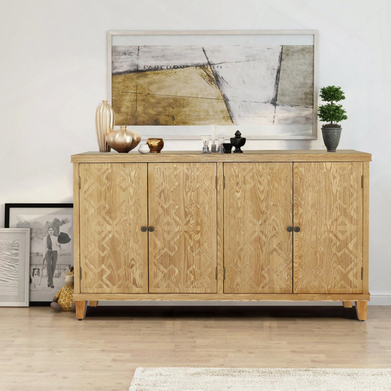 Buffet décoratif à quatre portes en bois