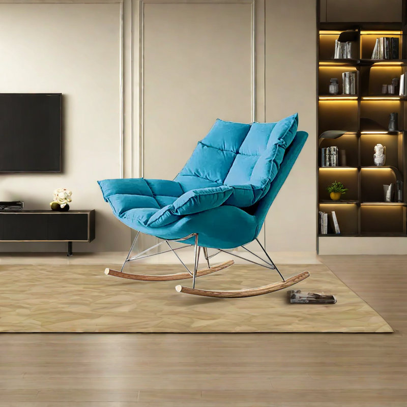 Chaise berçante moderne et décontractée à usage domestique, Bleu