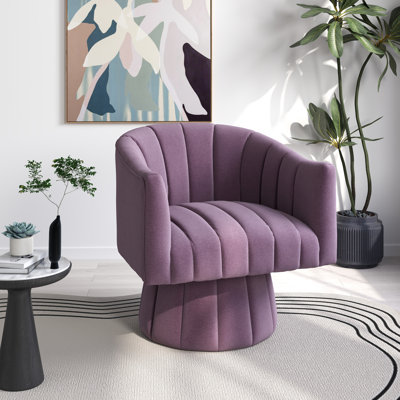 Ghinita Velvet Swivel Barrel Chair