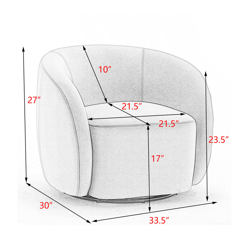Fauteuil demi-tonneau pivotant Katherline, Beige