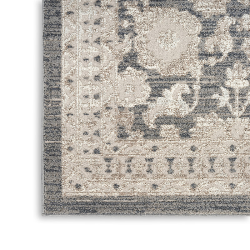 Charlton Home® Dezlynn Charcoal Vintage Indoor Rug, Rectangle 6' x 9'