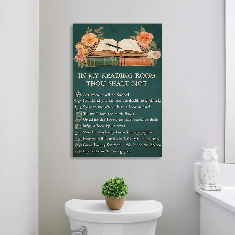In My Reading Room - 1 Piece Rectangle Graphic Art " In My Reading Room ", 11" W x 14" H