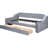 Gray Upholstered Twin Daybed With Armrest Storage & - Practical Bedroom Addition Elegant Sleeping Option-1340787132