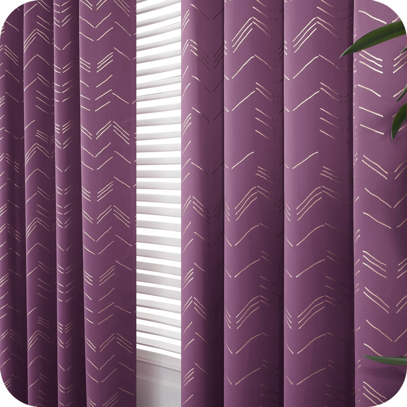 Abrahamsen Blackout Curtain Pair, Purple, 46cm Width x 229cm Drop