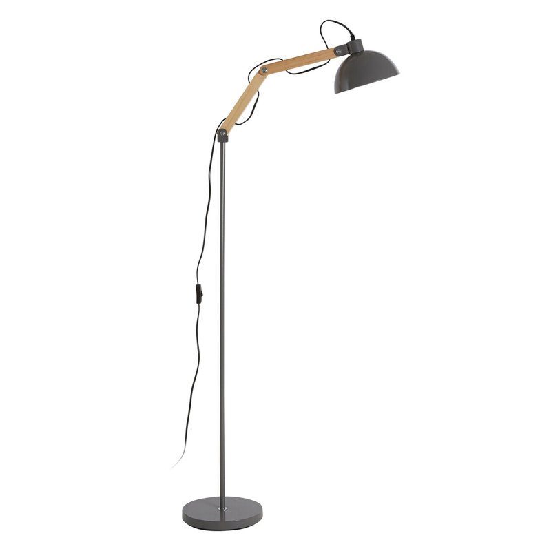 178cm Matte Swing Arm Floor Lamp, Grey