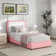 Bed Frame, Upholstered Platform Bed with Curved Headboard, Classic Color-Block Design, Soft Rounded Corners, No Box Spring Required, Easy Assembly