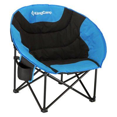 Kingcamp Foldable Saucer Camping Lounge Chair With Cupholder Storage