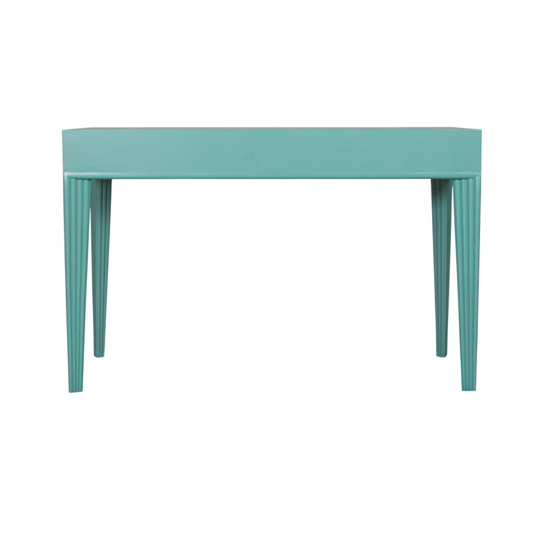 Barcelona Solid Wood Writing Desk, Turquoise