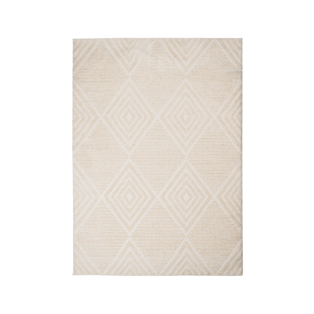 Teppich Roehit aus Polyester und Jute in Beige