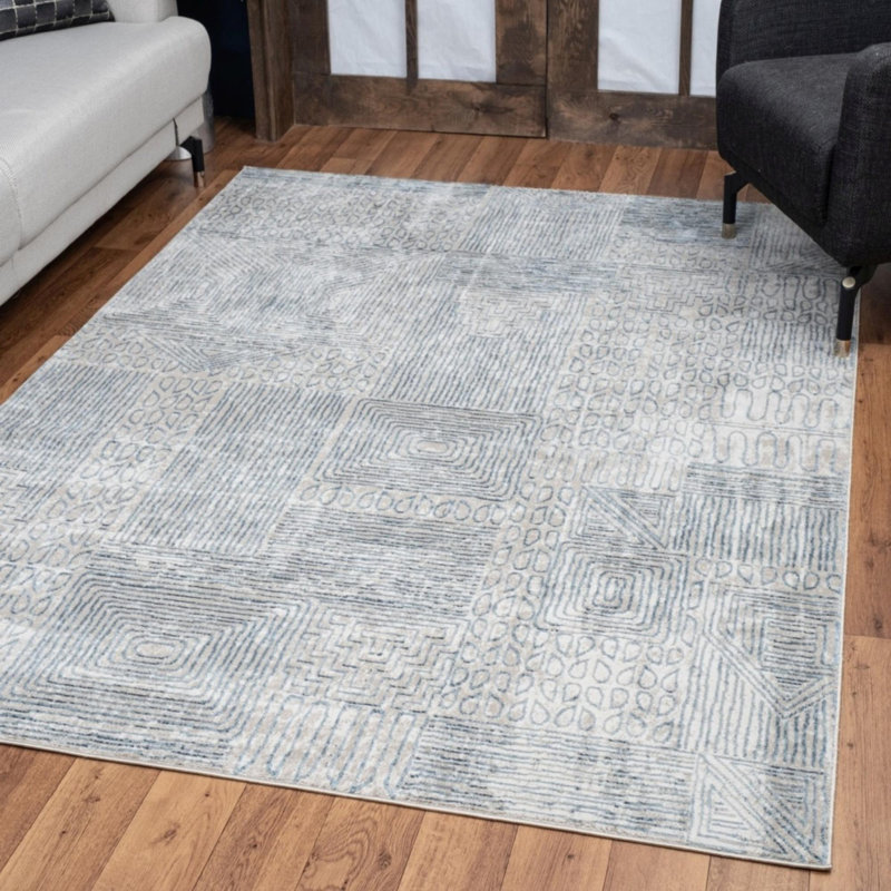 Tapis bleu Elegance CPG_CNC6009, Rectangle 5 pi 3 po x 7 pi 3 po
