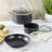 BergHOFF Essentials 5Pc Non-Stick Hard Anodized Cookware Starter Set With Glass Lids, Black
