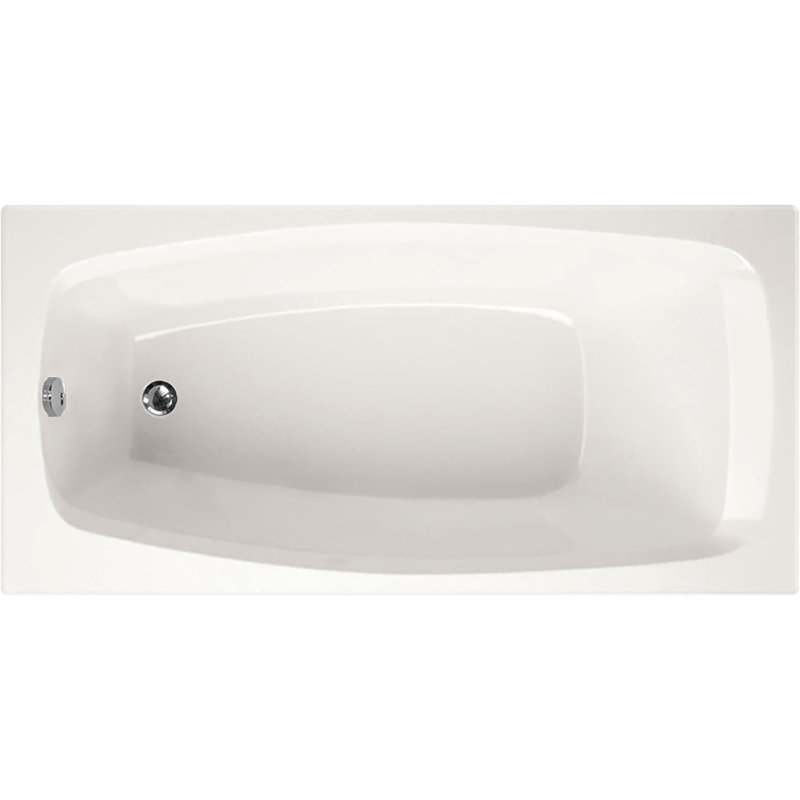 Solitude 60'' x 30'' Soaking Acrylic Bathtub, Almond, Polished Chrome