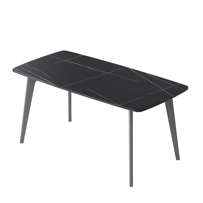 Table de salle à manger 62,99 po, Noir, Gris foncé