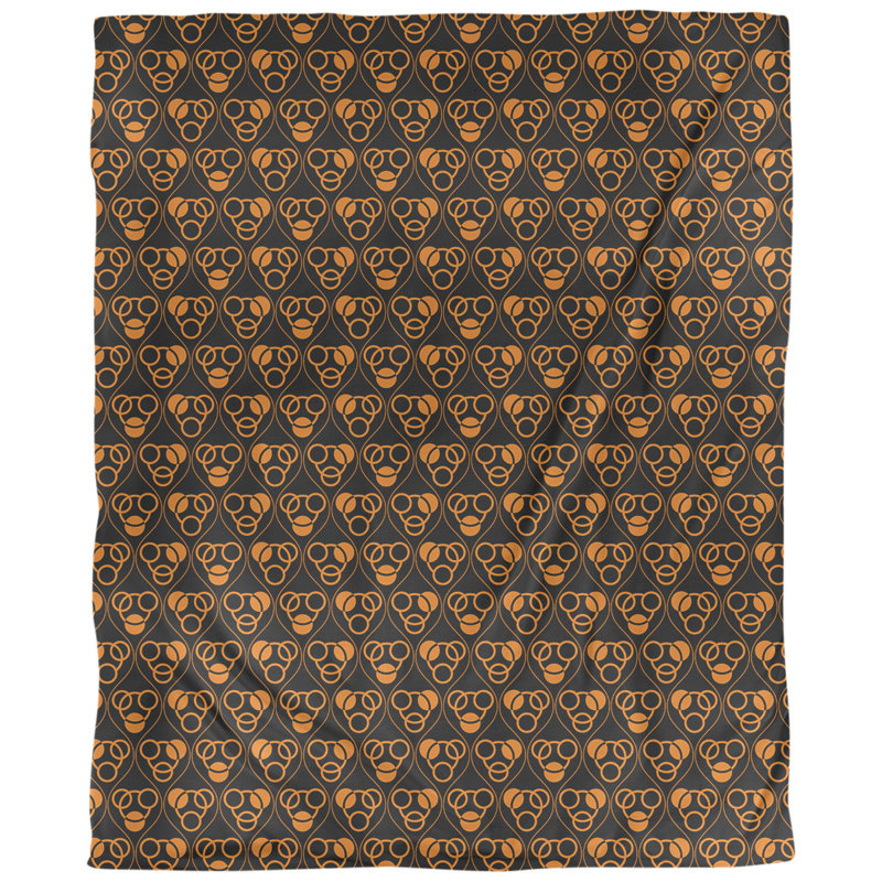 Fabric, Black/Orange, 54" L x 36" W, Pima Combed Cotton
