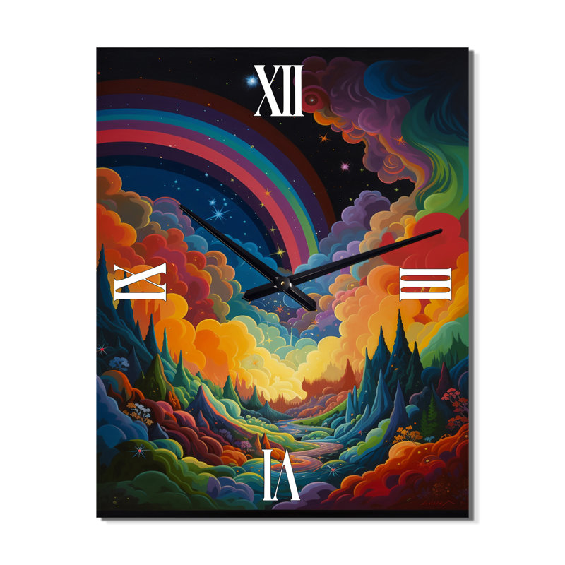 Horloge murale Rainbow Mountain, H 32 po x l 16 po x P 1 po