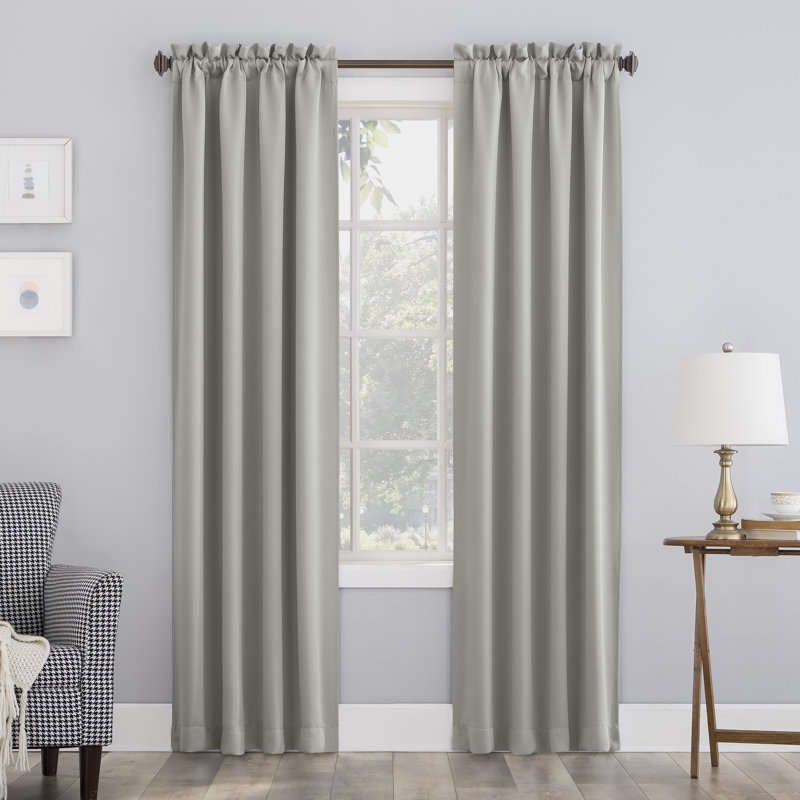 Thermal Blackout Rod Pocket Curtain Panel - Basics by Wayfair™, 40" W x 63" L, Silver Gray