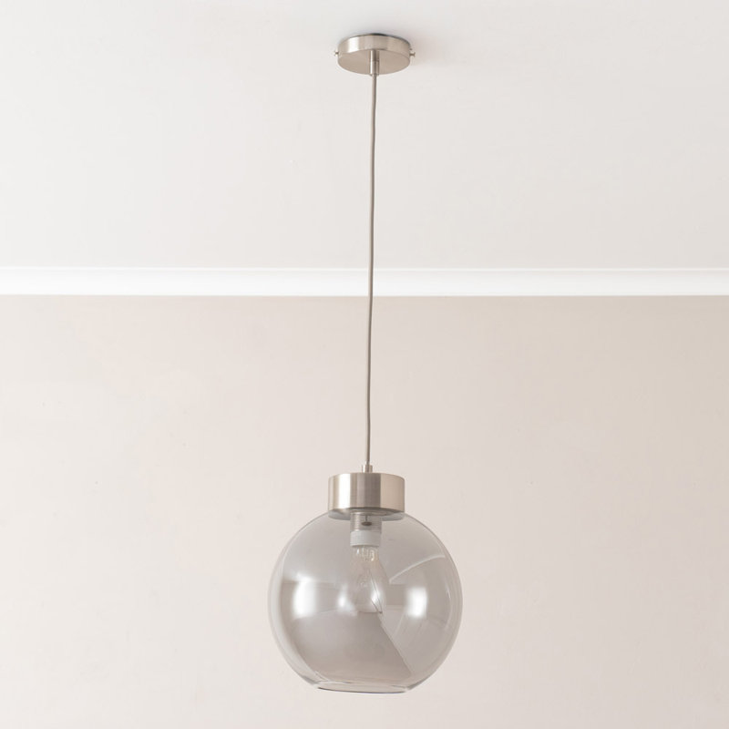 1 - Light Pendant, Yes, Chrome, Grey