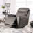 Gray Transitional Power Recliner - Extendable Footrest, Broad Armrest