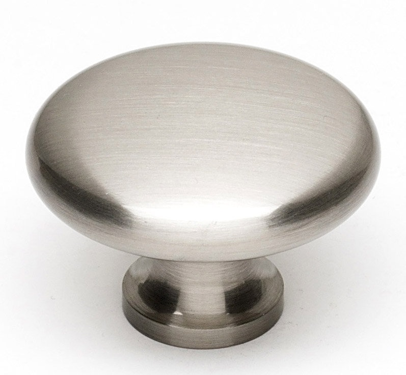 Poignée champignon, Nickel satiné, H 0,9375 po x l 1,5 po x P 1,5 po