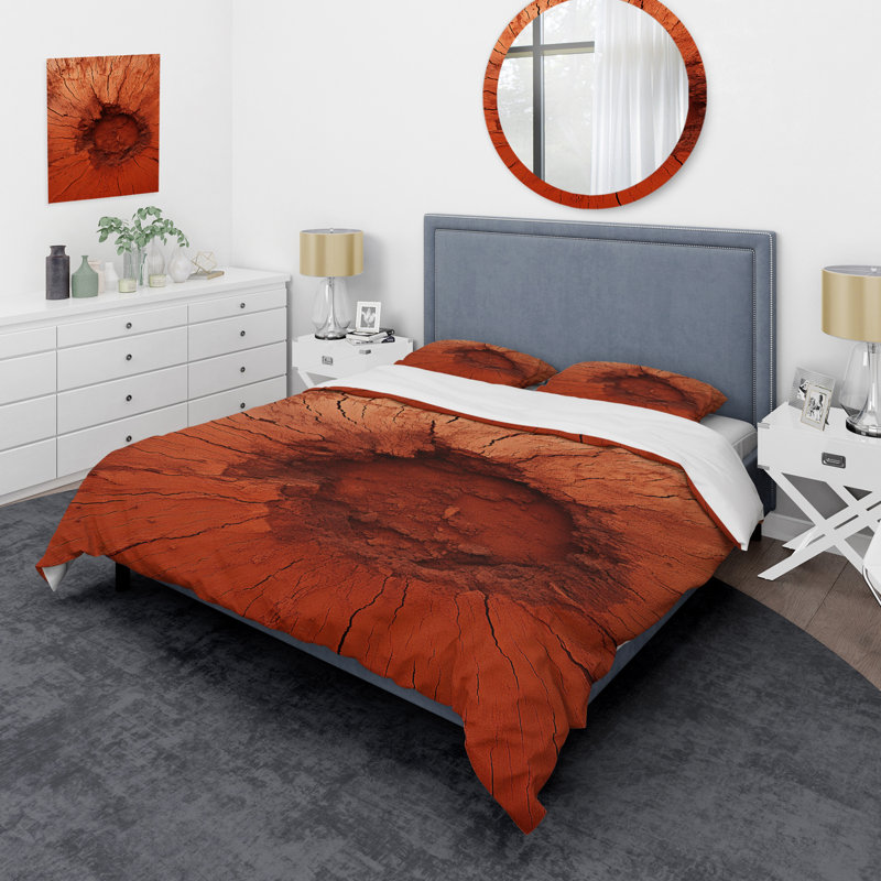 Ensemble de housse de couette Abstract Orange Graceful Woodland - Abstract, Housse de couette simple + 1 taie décorative stan