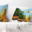 Coussin lombaire avec paysage tropical