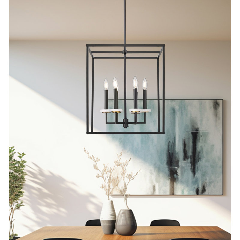 Lustre 6 lumières Gaultier noir mat + or Mordern, Matte Black+Mordern Gold