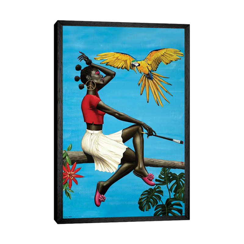 Natural Mystic 1 Piece Painting on Canvas, 101.6cm H x 66.04cm W x 3.81cm D, Black Framed