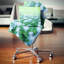 Fleurs de camomille sur fond vert - coussin à imprimé floral-30720605-30720602