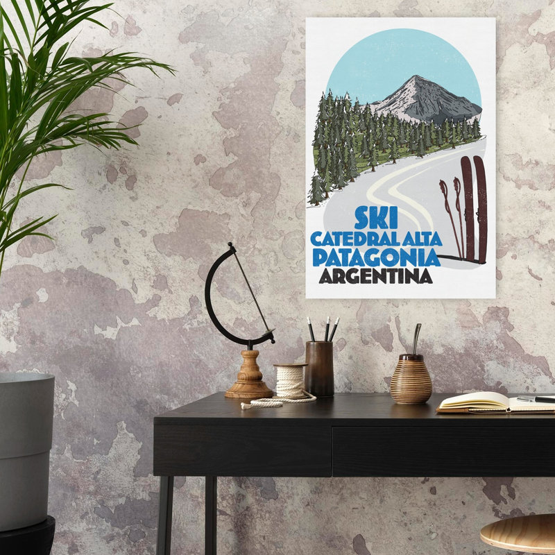 «Ski Patagonia», art contemporain abstrait pin, forêt, paysage