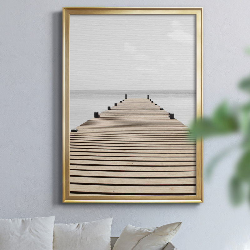 «Neutral Skies» par J Paul, reproduction d'art graphique sur toile encadrée, H 30,5 po x l 42,5 po x P 1,5 po, Doré