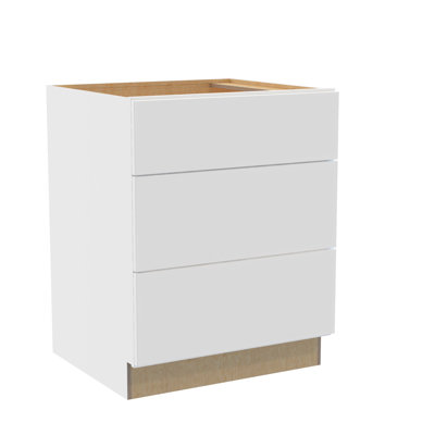 Gallery Express Rowan Plywood Assembled 30 in W x 24 in D x 34.5 in H Base Cooktop Kitchen Cabinet with Single False Drawer Front in White