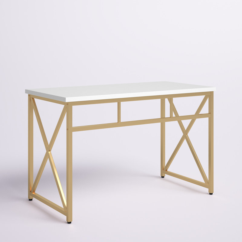 Aden Metal Base Writing Desk, Gold