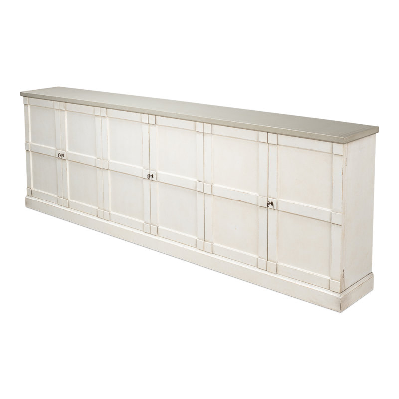 Boxholm 112'' W Solid Wood Sideboard, White/White